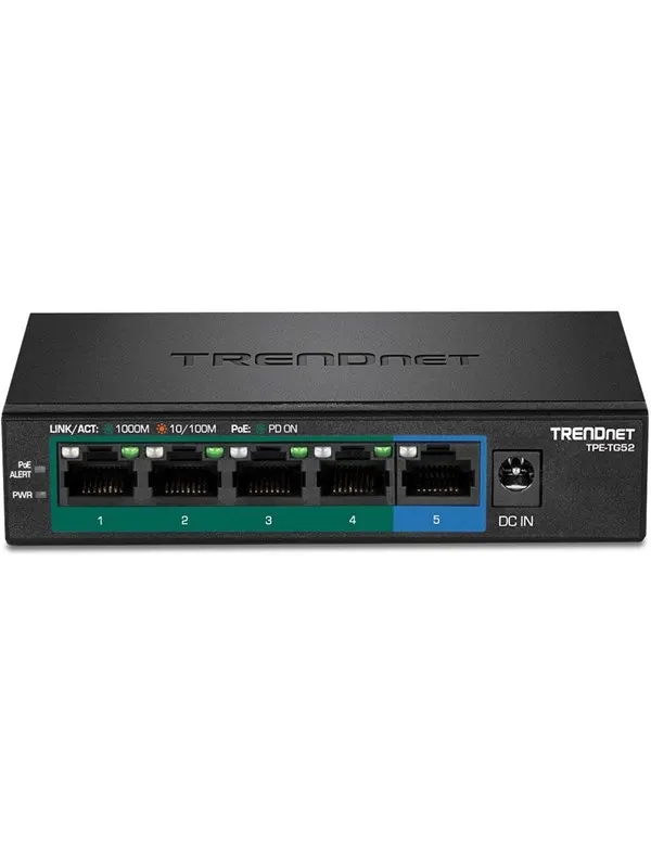 TRENDnet TPE-TG52 5-Port Gigabit PoE+ Switch (32W)