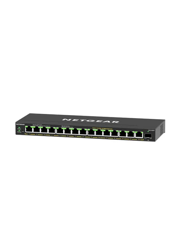 Netgear GS316EPP 16-Port High-Power PoE+ Gigabit Ethernet Plus Switch (231W) 1 SFP Port