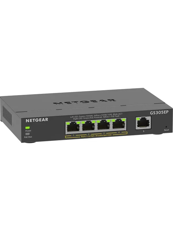Netgear GS305EP 5-Port Gigabit Ethernet Plus PoE Switch (63W)