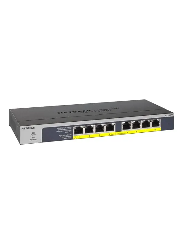 Netgear GS108PP 8-Port Gigabit Ethernet High-power PoE+ Unmanaged Switch with FlexPoE (123W)
