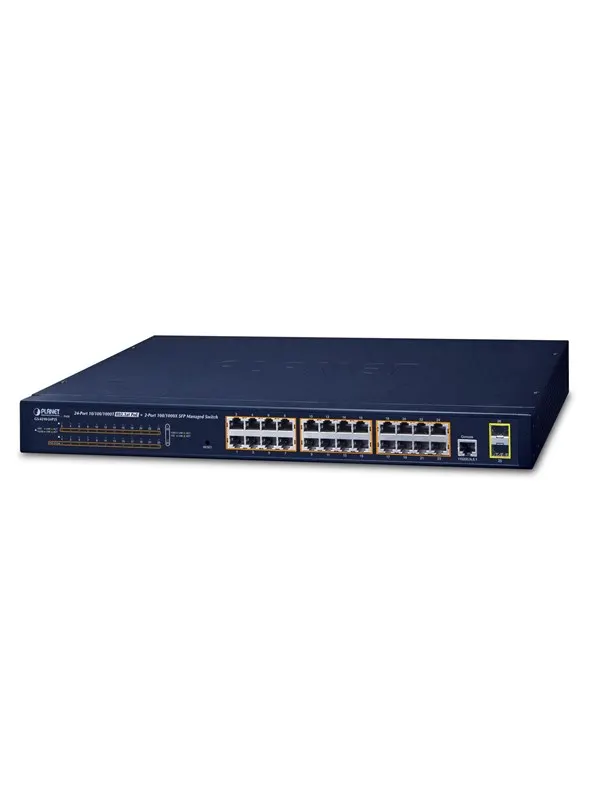 PLANET GS-4210-24P2S - switch - 24 portar - Adm