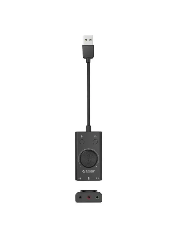 ORICO SC2 External Multifunction Sound Card with USB-A - Black