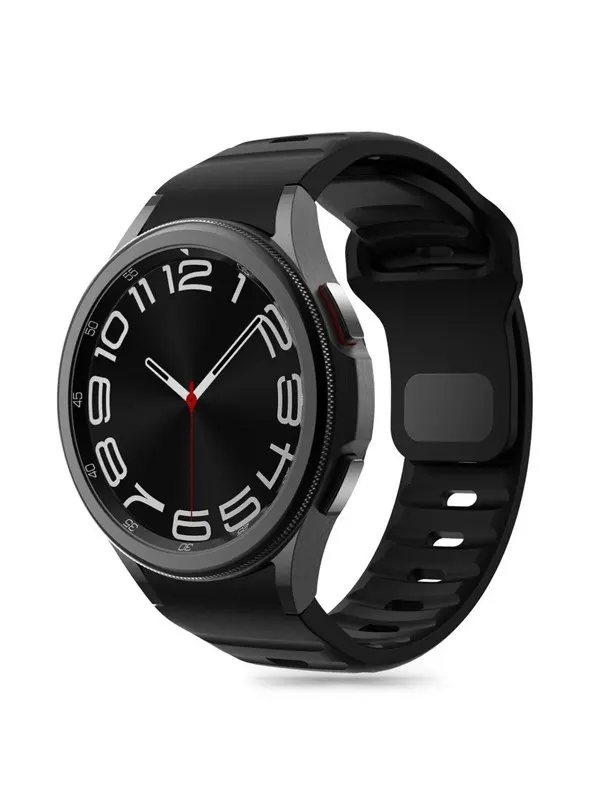 Tech-Protect Silicone Line Strap for Samsung Galaxy Watch 4 / 5 / 5 Pro / 6 / 7 / FE - Black