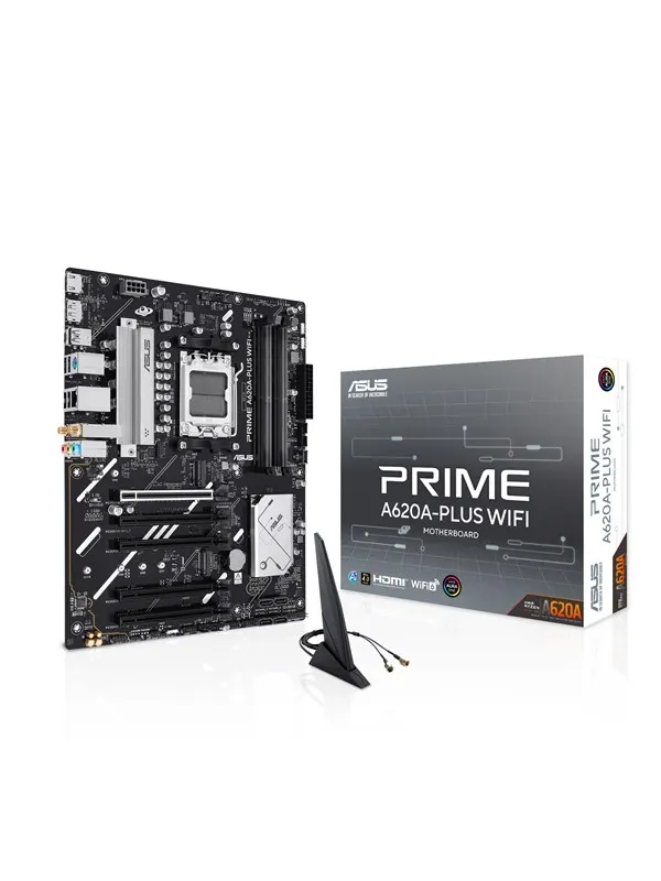 ASUS PRIME A620A-PLUS WIFI Moderkort - AMD A620A - AMD AM5 - DDR5 RAM - ATX