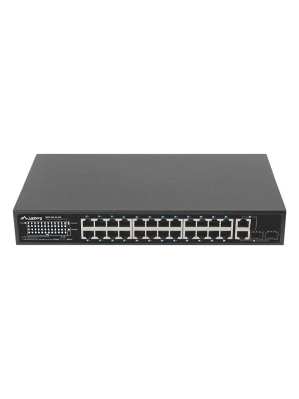 Lanberg Switch 24-Port 100MB PoE+ (250W) / 2x Gigabit Combo Uplink 19"