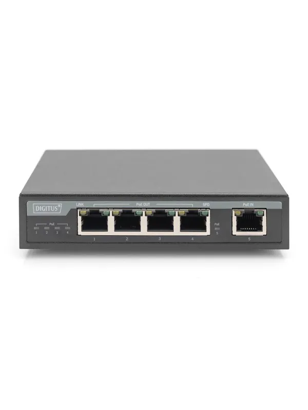 DIGITUS DN-95128-1 4-Port Gigabit 4PPoE Extender 802.3at 60W