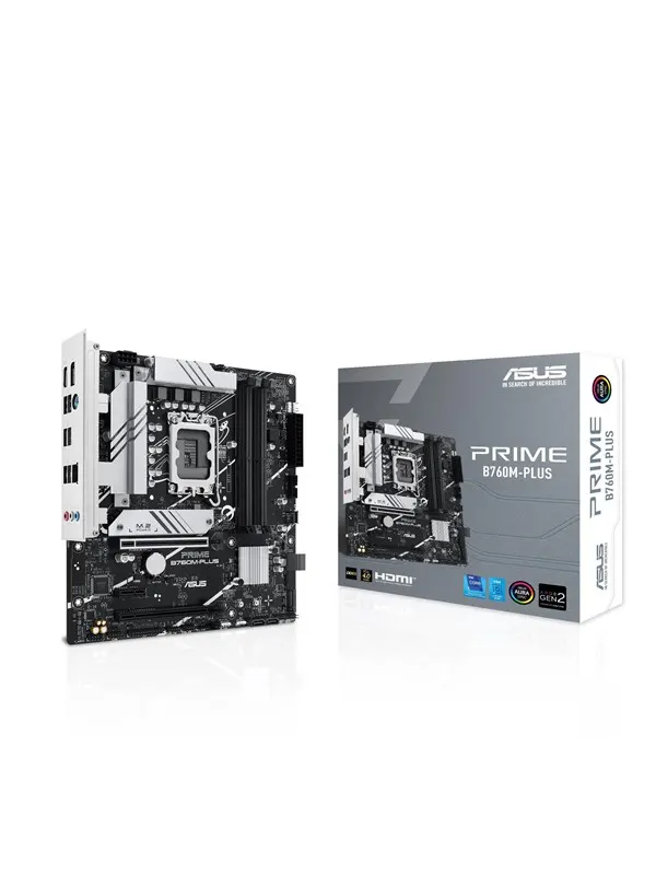 ASUS PRIME B760M-PLUS Moderkort - Intel B760 - Intel LGA1700 - DDR5 RAM - Micro-ATX