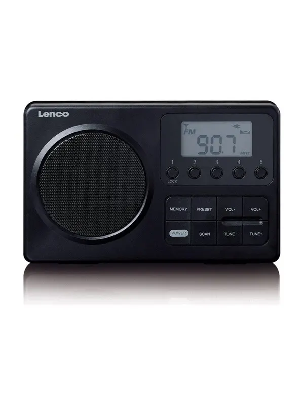 Lenco MPR-035BK - Compact portable FM radio with LCD display - Black - FM - Mono