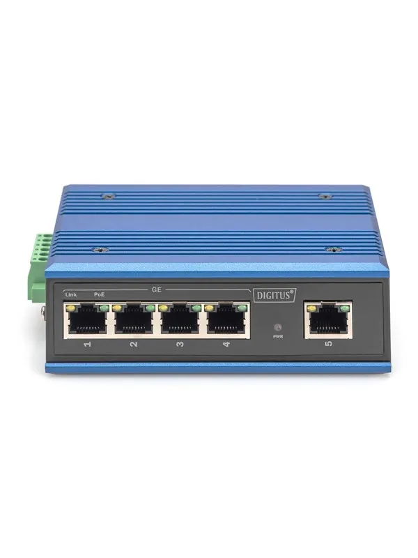 DIGITUS DN-651120 Industrial 4 Port Gigabit PoE Switch Unmanaged 1 Uplink