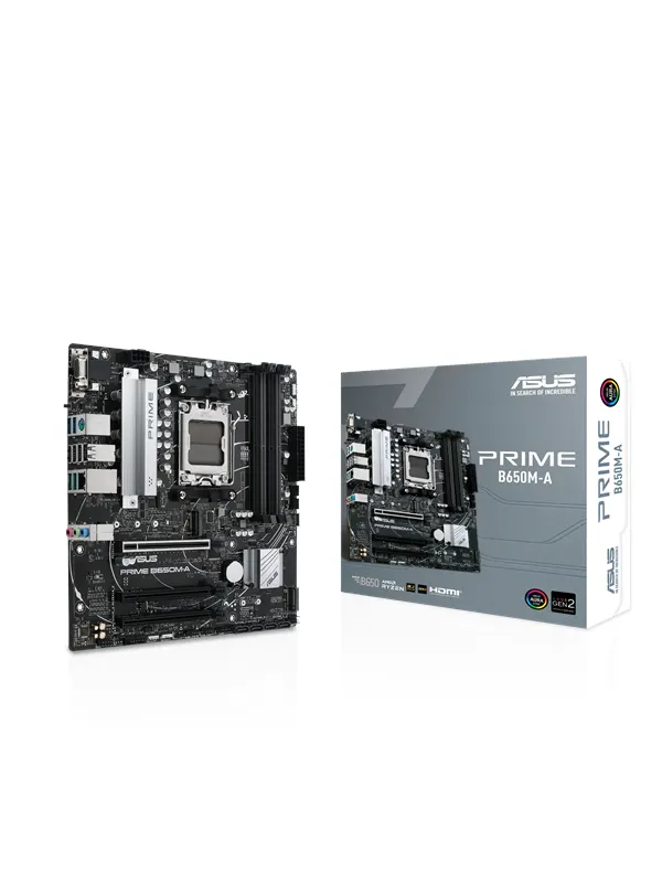 ASUS PRIME B650M-A Moderkort - AMD B650 - AMD AM5 - DDR5 RAM - Micro-ATX