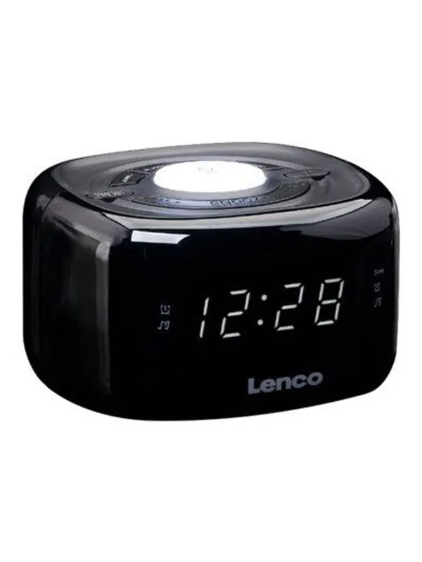 Lenco CR-12BK - FM Clock Radio with Night Light - Black - FM - 3D ljud - Svart