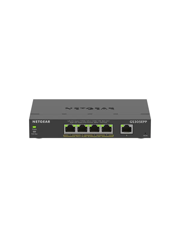 Netgear GS305EPP 5-Port Gigabit Ethernet Easy Smart Essentials PoE Switch (120W)