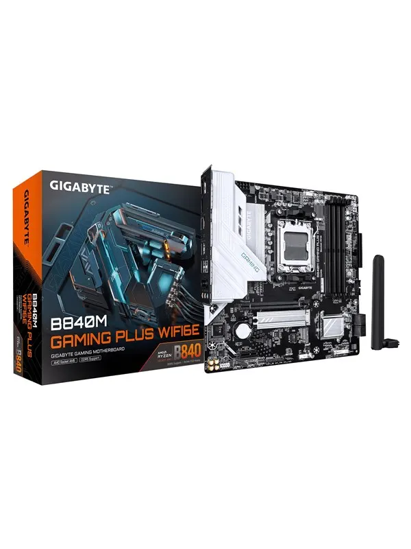 GIGABYTE B840M GAMING PLUS WIFI6E Moderkort - AMD B840 - AMD AM5 - DDR5 RAM - Micro-ATX