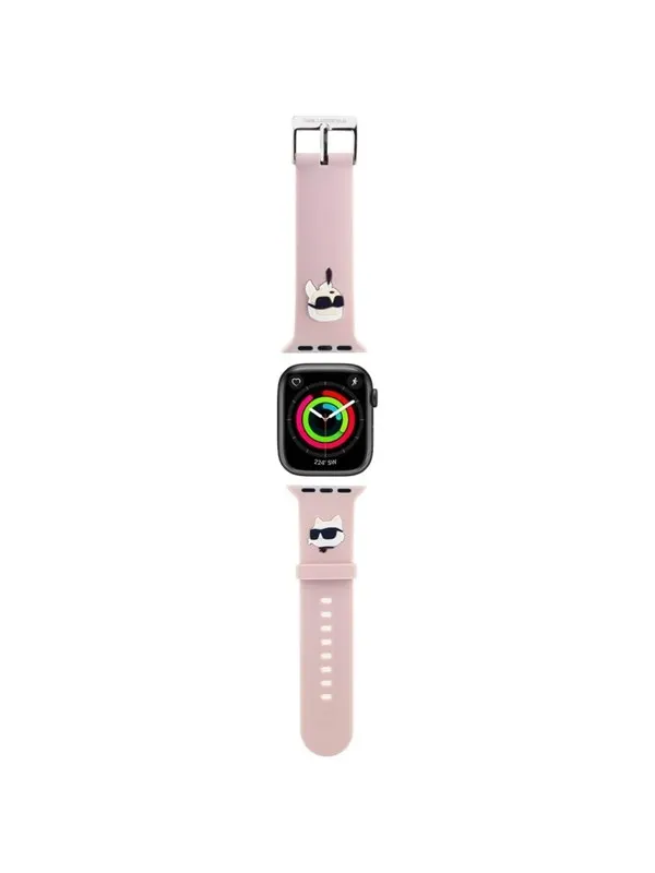 Karl Lagerfeld 3D Rubber Karl&Choupette Heads strap for Apple Watch 38/40/41mm - pink