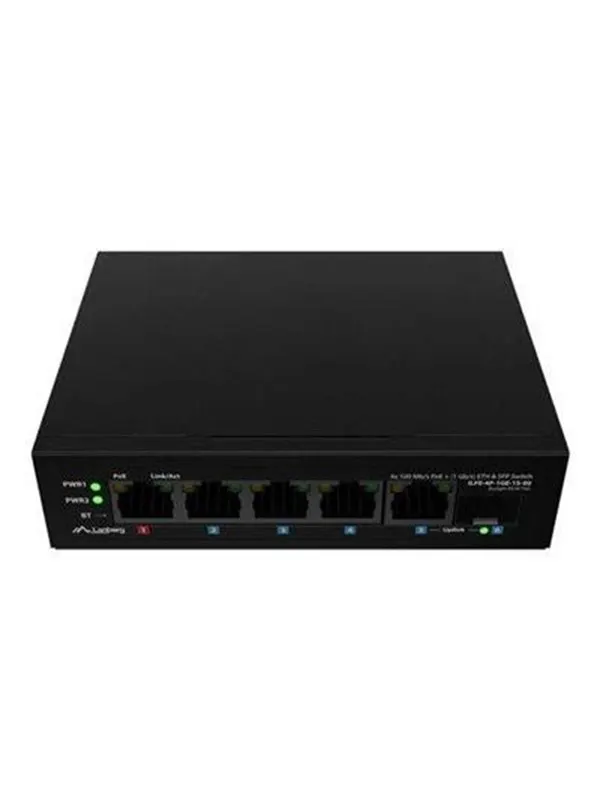 Lanberg ILFE-4P-1GE-1S-90 - switch - 5 ports - unmanaged - rack-mountable