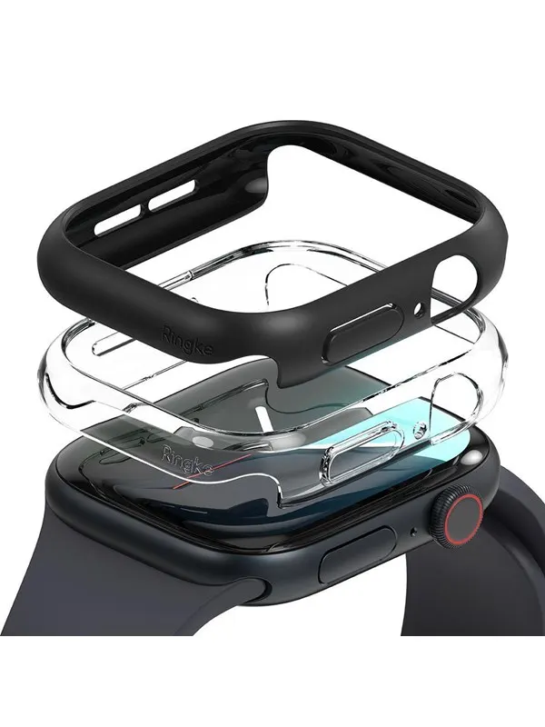 Ringke  Slim 2-pack case for Apple Watch 10 46 mm - clear and matte black