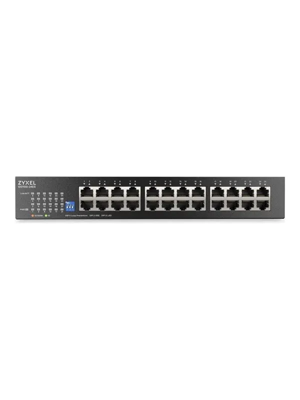 ZyXEL GS1100 Series GS1100-24ES - switch - slim - 24 ports - unmanaged - rack-mountable