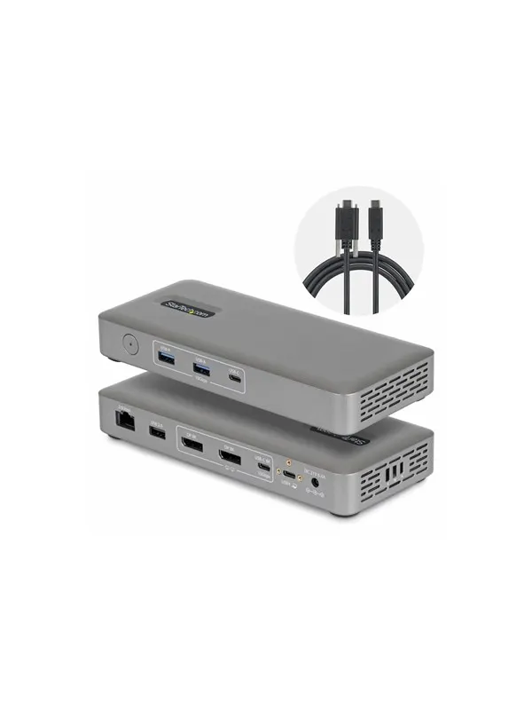 StarTech.com USB4 Docking Station Driverless Dual 4K 144Hz for Mac and Windows Universal USB-C Dock with DisplayPort 100W PD and 2.5GbE