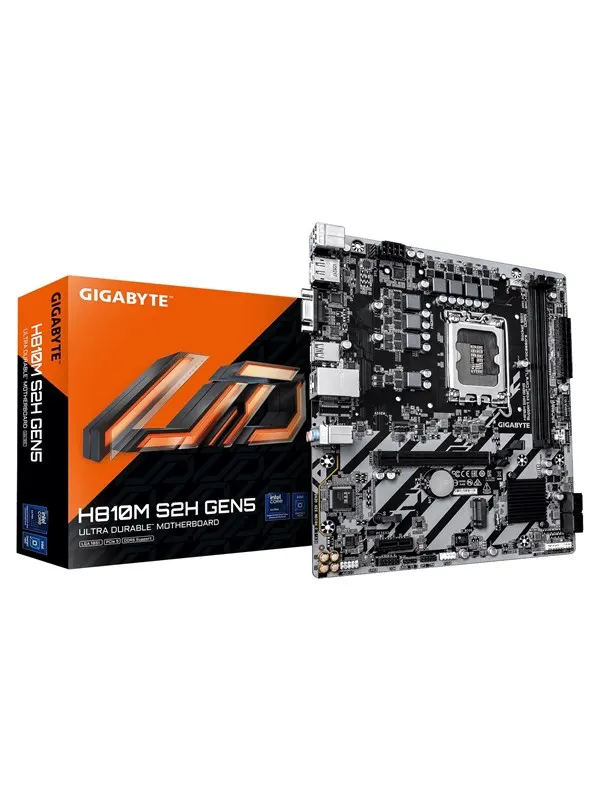 GIGABYTE H810M S2H GEN5 Moderkort - Intel H810 - Intel LGA1851 - DDR5 RAM - Micro-ATX