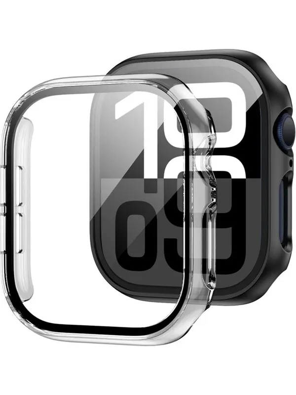 Tech-Protect Defense360 Tempered Glass Case for Apple Watch 10 (46 mm) - Clear