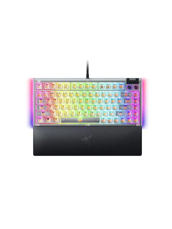 Razer BlackWidow V4 75% Hotswap - Tactile Mechanical - Phantom White Edition - Gaming Tangentbord - Engelska (US) - Vit