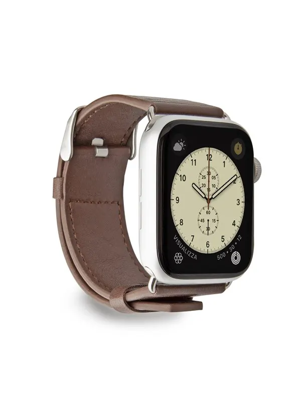 CASE&ME SBS Eco Leather armband för Apple Watch 42/44/45/49mm - Brun