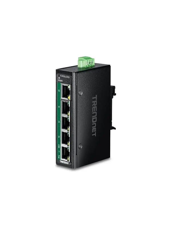 TRENDnet TI-PGLC50 - Version V1 - switch - industrial mini - 5 ports - TAA Compliant
