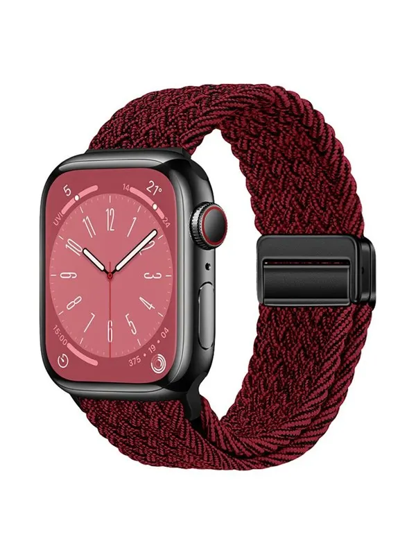 Lippa Apple Watch Nylon Strap incl. Magnetic Lock 42/44/45/46/49 mm - Red