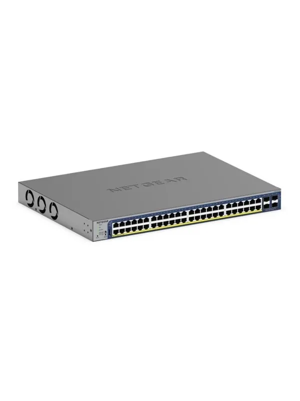 Netgear GS752TXPv3 48-Port Gigabit Ethernet PoE+ Smart Switch w/ optional Remote/Cloud Management and 4 SFP+ Ports (380W)