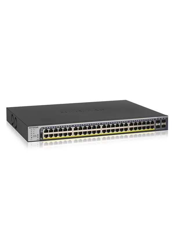 Netgear GS752TP 52-Port Gigabit Ethernet Smart Switch with 4 SFP Ports (40 PoE 8 PoE+) (384W)