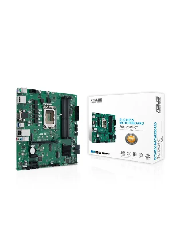 ASUS PRO B760M-CT-CSM Moderkort - Intel B760 - Intel LGA1700 - DDR5 RAM - Micro-ATX