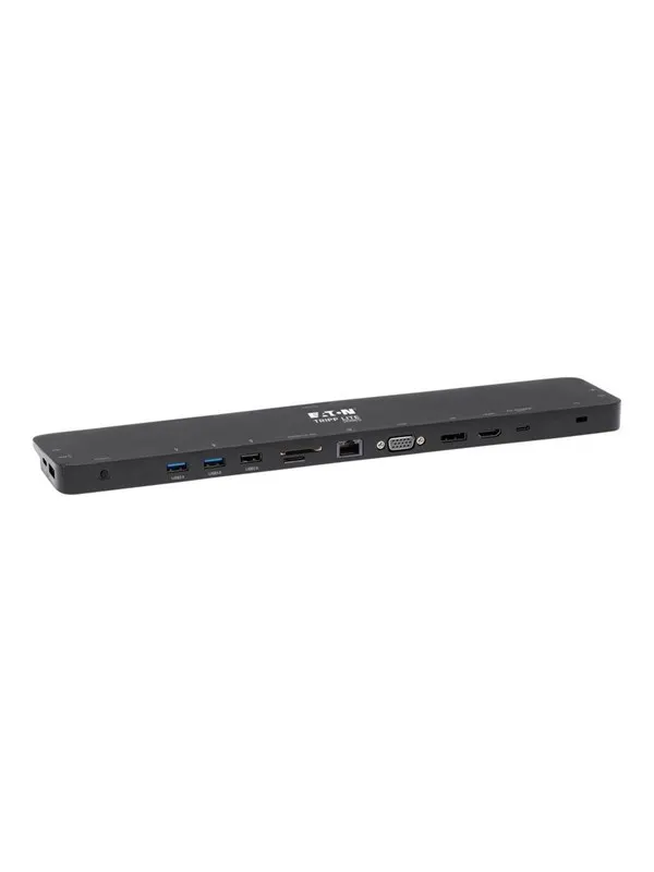 Tripp Lite Triple-Monitor USB C Dock USB C Docking Station with 4K HDMI & DisplayPort VGA - USB-A/C GbE 100W PD Black - docking station - USB-C 3.1 / Thunderbolt 3 - VGA HDMI DP - GigE