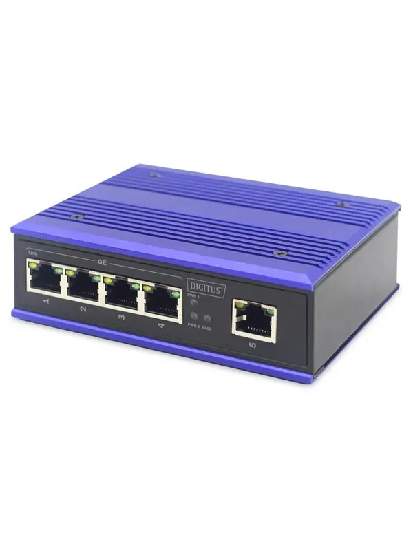 DIGITUS DN-651118 4 Port Gigabit Network Switch Industrial Unmanaged 1 RJ45 Uplink