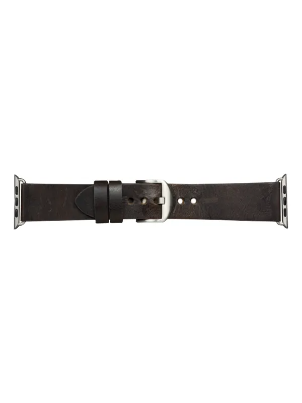 dbramante1928 Bornholm - Watch Strap 44mm - Dark Brown/Silver