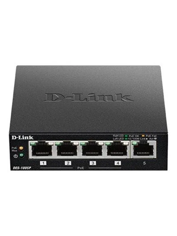 D-Link DES 1005P - switch - 5 porte - ikke administreret