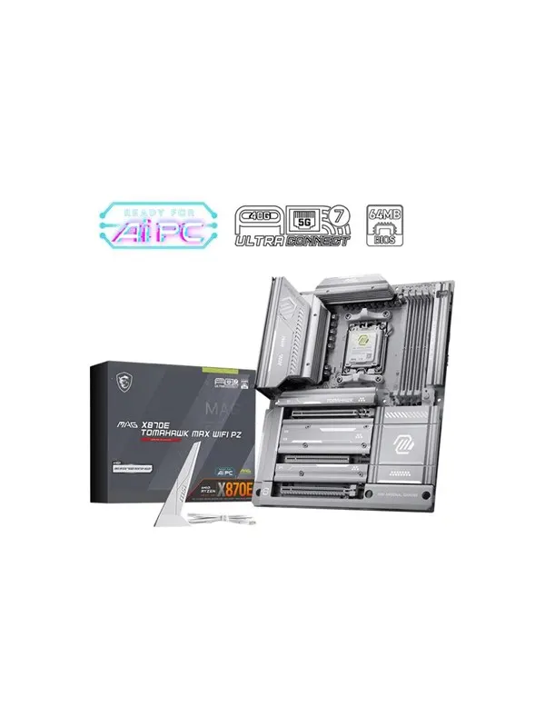 MSI MAG X870E TOMAHAWK MAX WIFI PZ Moderkort - AMD X870E - AMD AM5 - DDR5 RAM - ATX (Project Zero)