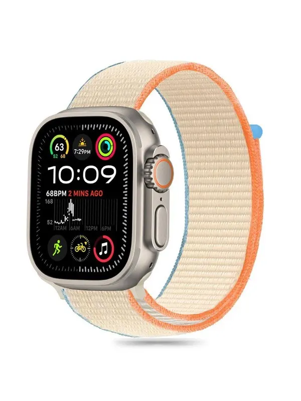 Tech-Protect Nylon Strap for Apple Watch 6 / 7 / 8 / 9 / 10 / SE / Ultra 1 / 2 (44 / 45 / 46 / 49 MM) - Beige