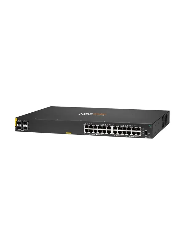 Hewlett Packard Enterprise HPE Aruba Networking CX 6000 24p 10M/100M/1G Class4 PoE 4p SFP 1G 370W Switch