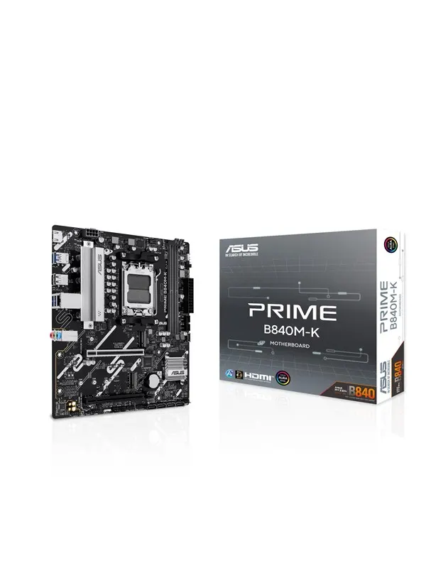 ASUS PRIME B840M-K Moderkort - AMD B840 - AMD AM5 - DDR5 RAM - Micro-ATX
