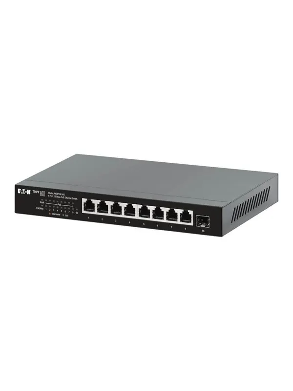Eaton Tripp Lite series Desktop Gigabit Ethernet Unmanaged Switch PoE+ Pass-Through 8-Port 2.5 Gbps 100W Metal