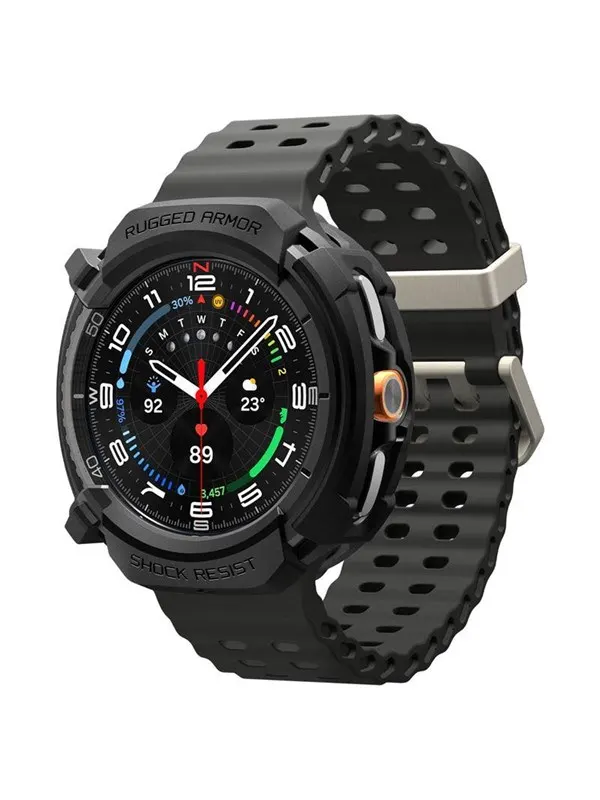 Spigen Rugged Armor - matte black - Samsung Galaxy Watch 8 Classic (46mm)