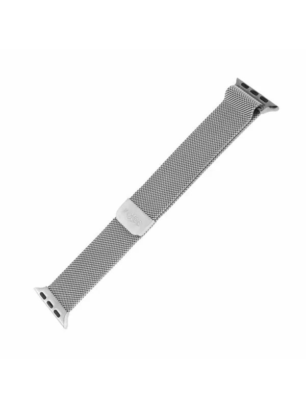 FIXED Mesh metallrem för Apple Watch 42/44/45/49mm Silv.