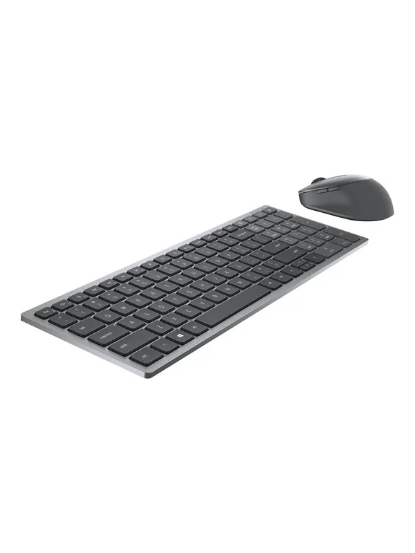 Dell Wireless Keyboard and Mouse KM7120W - keyboard and mouse set - Icelandic - titan grey - Tastatur &amp; Mus set - Isländsk - Grå