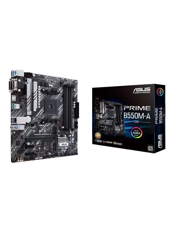 ASUS PRIME B550M-A/CSM Moderkort - AMD B550 - AMD AM4 - DDR4 RAM - Micro-ATX