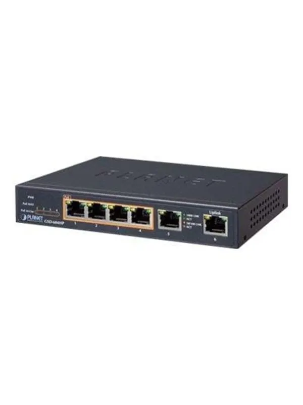 PLANET 4-Port 10/100/1000T 802.3at PoE + 2-Port