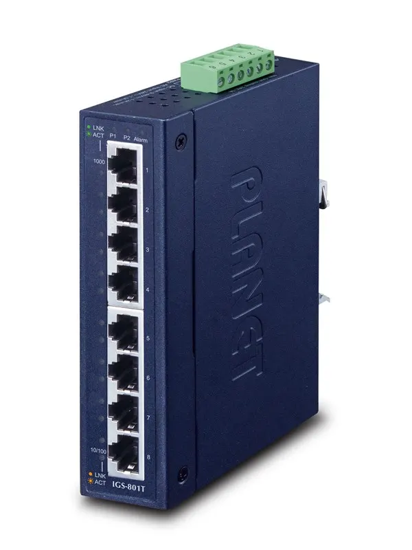 PLANET IGS-801T - switch - 8 portar - DIN-skenm