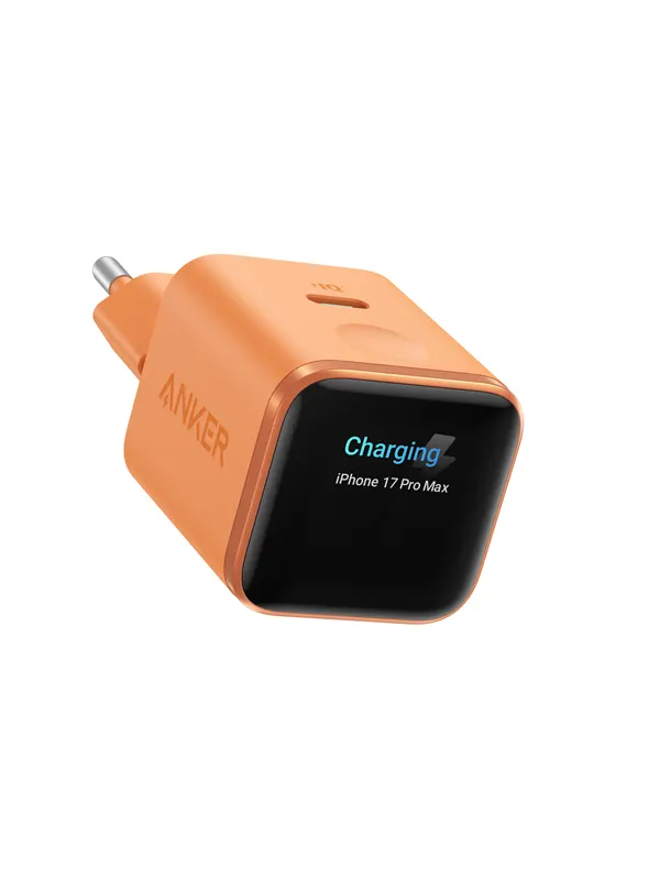 Anker Nano Charger (45W Smart Display) - Orange