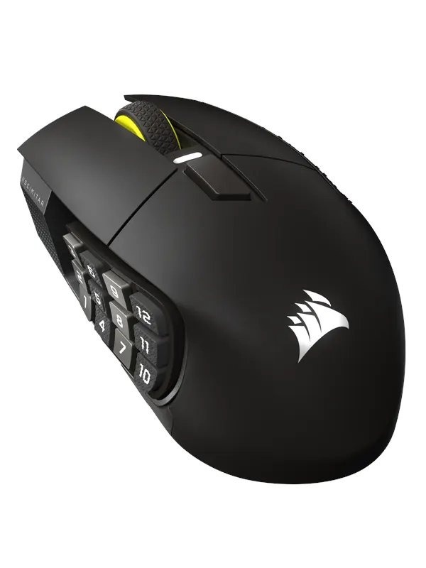 Corsair Scimitar Elite Wireless SE MMO - Gun metal - Gamingmus - Optic - 16 knappar - Svart