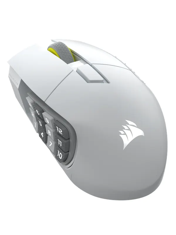 Corsair Scimitar Elite Wireless SE MMO - White - Gamingmus - Optic - 16 knappar - Vit