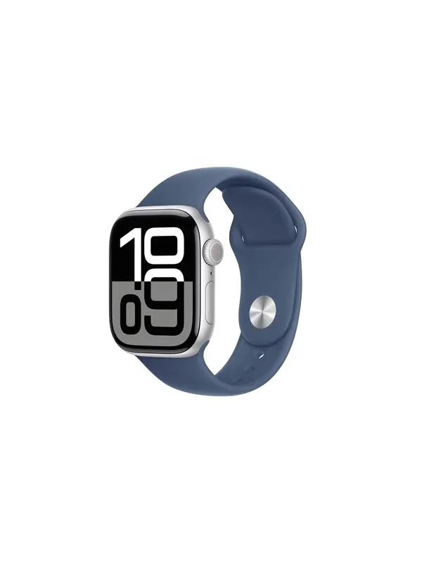Apple Watch Series 10 GPS 42mm - Silver Aluminium Case with Denim Sport Band - S/M
